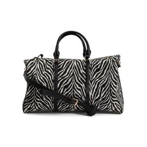 JOSEPH D'AREZZO Black/White Zebra Print Weekender